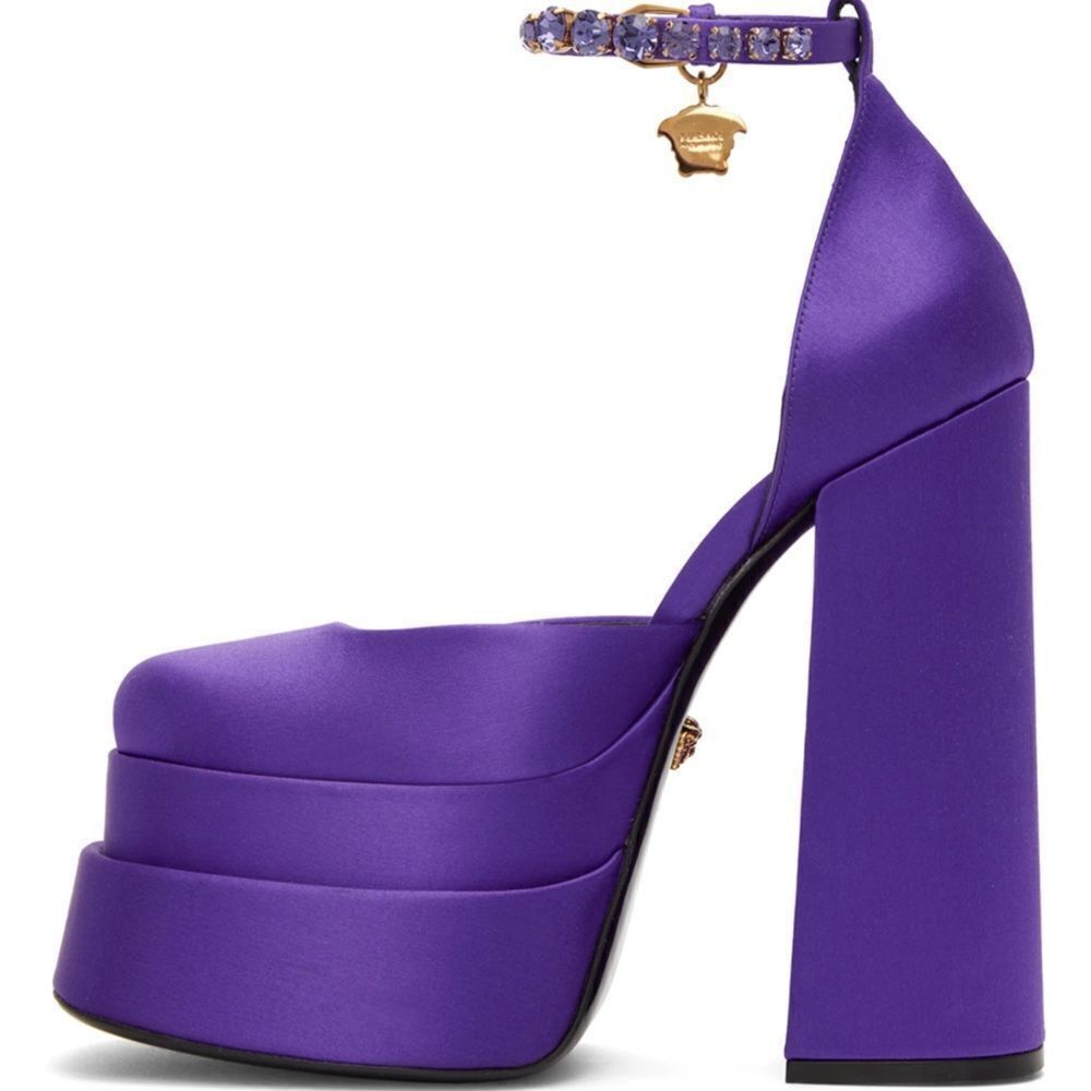 Versace Platform Crystal Sandals - Picture 4 of 10